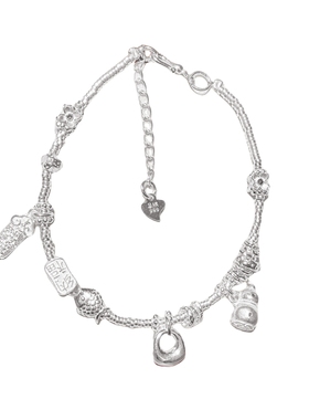 足银999上上签银坨盘缠手链女