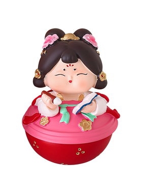 唐风仕女不倒翁摆件女生礼物