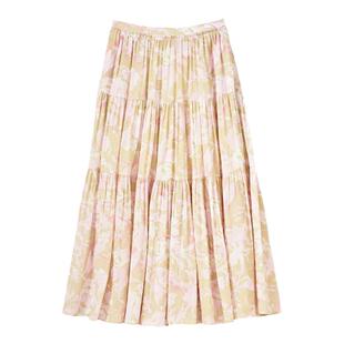 【弦子同款】HPLY荷比俪夏季新款女浪漫褶皱印花A型半身裙