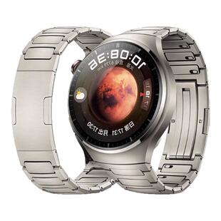 适配华为Watch4PRO火星钛金属手表带4PRO钛合金专用弧口表链男