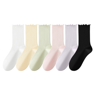 堆堆袜女士夏季薄款中筒袜纯棉无骨月子长袜网眼透气2026新款爆款