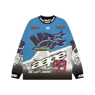 Aape美式涂鸦印花潮流撞色T恤