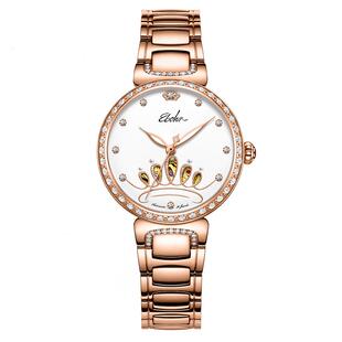 EBOHR依波表手表女蝶恋花系列镂空机械女表时尚简约气质女表3653