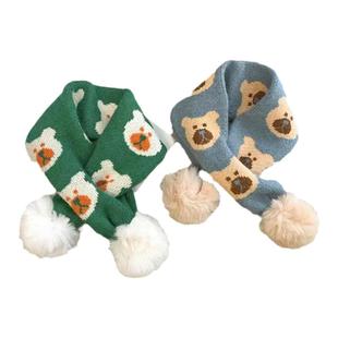 宝宝围巾冬季婴儿脖套保暖儿童冬装可爱男童冬装女童毛绒加绒围脖