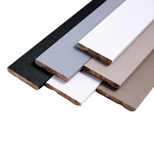 实木踢脚线安装家用贴脚线实木白色地脚线地角线黑色木质踢脚板