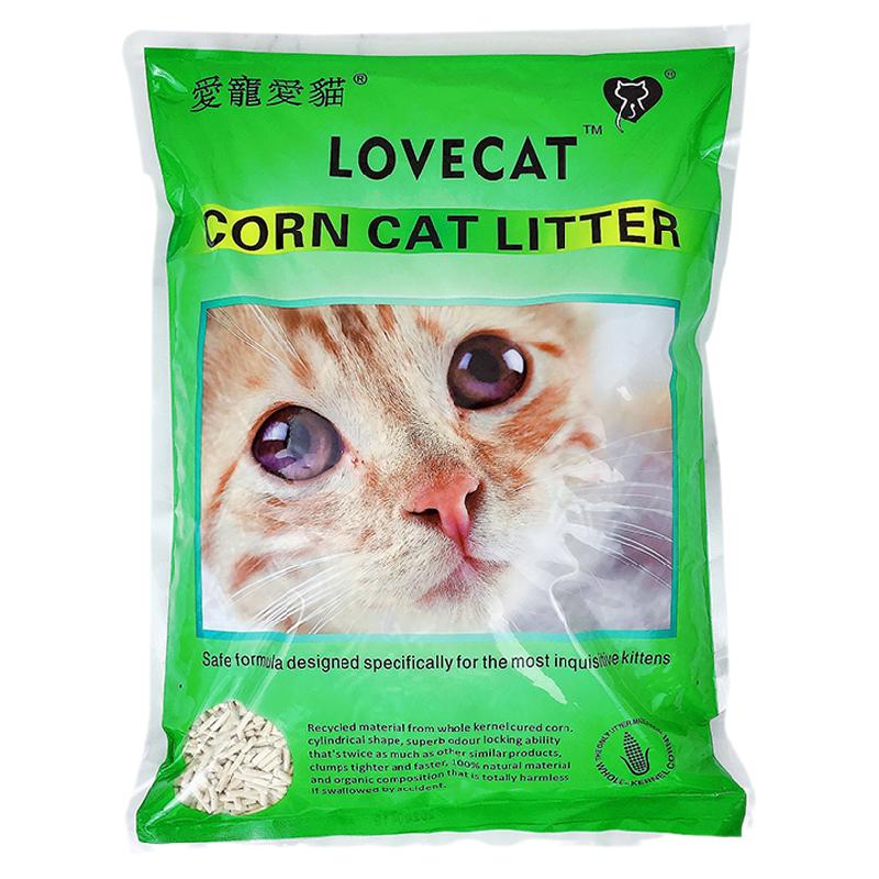 lovecat猫砂豆腐砂植物猫砂无尘结团除臭玉米猫砂猫沙2.5kg*6包