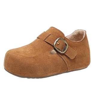 EBLAN/伊伴厚底内增高全包勃肯鞋女2025年秋冬新款棉鞋加绒雪地靴