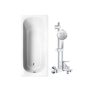 BETTE贝缇德国进口嵌入式钢板珐琅釉浴缸套装 带高仪淋浴花洒组合