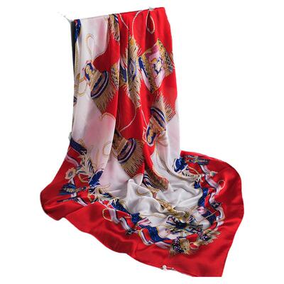 正方形真丝女薄款披肩大方巾