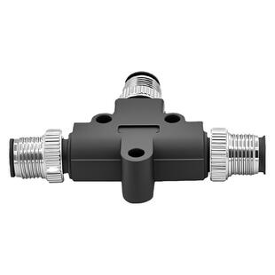 M12连接器Y型T型三通转接头一分二插头公转母插头防水航空插头m8