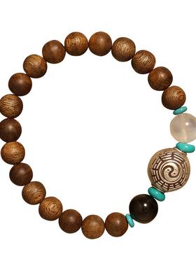 道轩堂 太极沉香手串 水晶玉石 五行八卦木质手串 道家文创 送礼