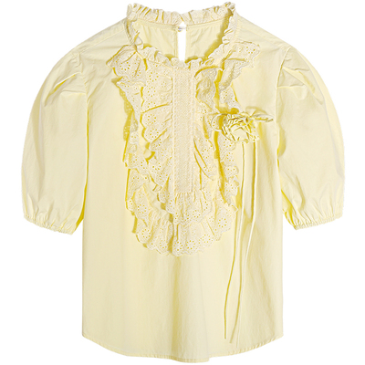 落落狷介短袖设计感衬衫女