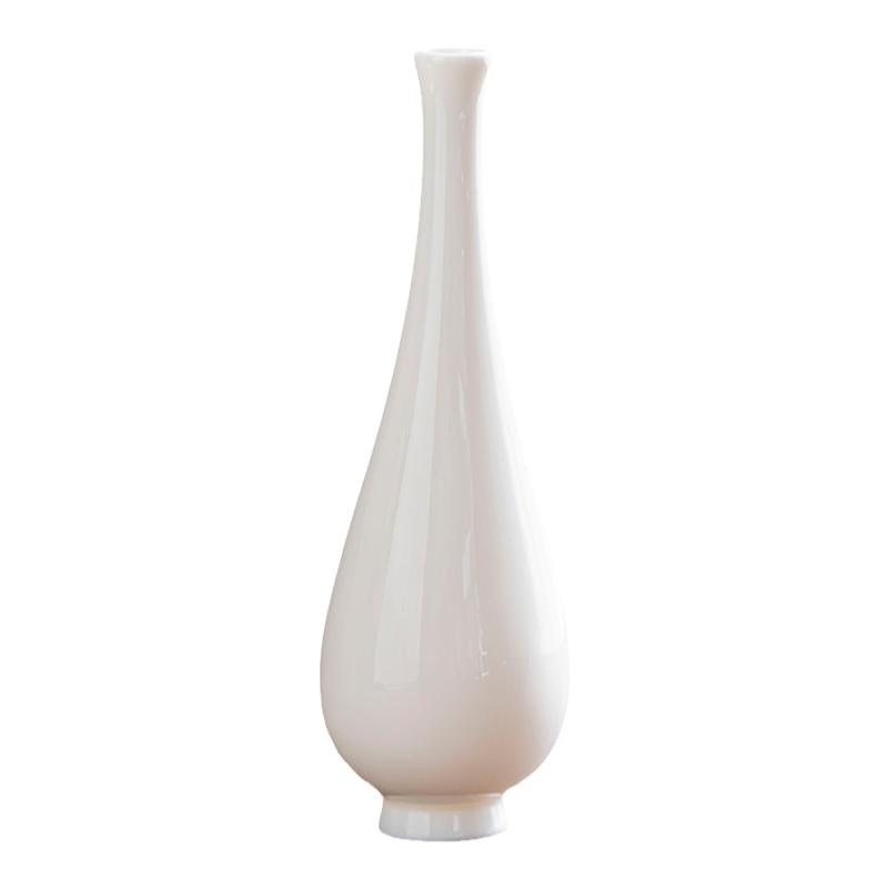 玉净瓶白瓷中式小花器家居客厅桌面小花瓶摆件观音玉净瓶陶瓷花瓶