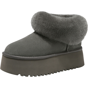 厚底内增高短筒巨好看的雪地靴2025冬季新款保暖防水防滑加绒棉鞋