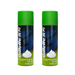 吉列剃须泡沫大瓶男士吉利刮胡泡刮胡膏啫哩剃毛膏清新柠檬210g*2