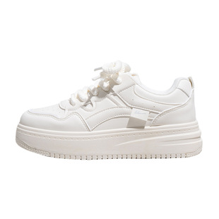 回力女鞋小白鞋女款厚底增高轻便软底防滑皮面白色平底鞋休闲板鞋