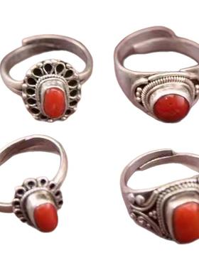 镶嵌开口男女指环藏式复古