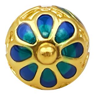 古法金景泰蓝全铜圆珠纽扣烧蓝镂空掐丝珐琅彩中式国风汉服旗袍扣