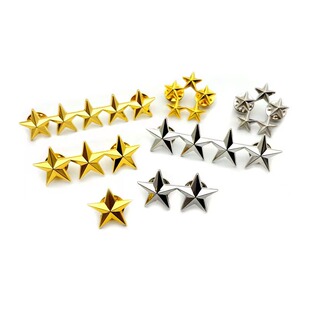 立体金属五角星徽章星级胸章肩章金属星星五角星勋章胸针帽徽领徽