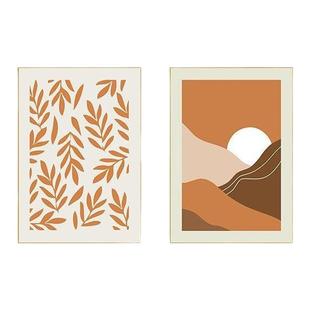 现代简约橙色暖色装饰画小众艺术奶油风ins北欧莫兰迪猫咪挂摆画