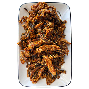 香酥鱼皮脆零食即食麻辣鱼干炸鱼皮深海鳕鱼片海鲜小吃248g罐装