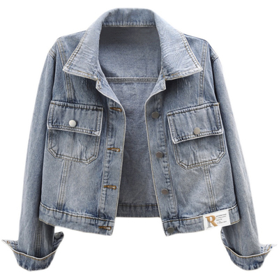 2025年新款贴布女短款牛仔外套