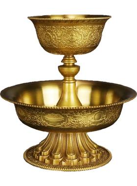 慧宝佛堂摆件黄铜a款双层护法杯