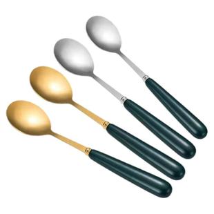 不锈钢网红轻奢勺子汤勺家用长柄饭勺吃饭汤匙创意可爱ins风调羹