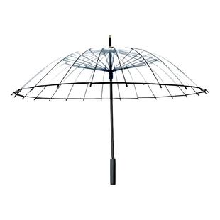 透明雨伞户外出片神器自动长柄伞儿童大号女高颜值白色网红定制伞