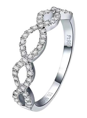 莫桑石麻花波浪戒指简约