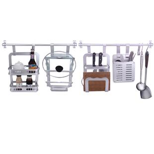 潜水艇厨房挂件刀架调味架置物架筷子筒锅盖架砧板架太空铝挂件