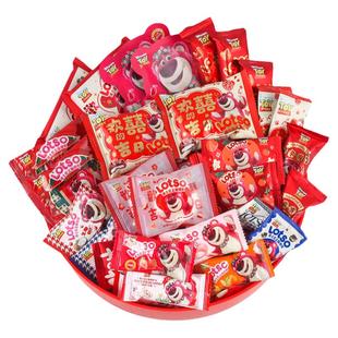 迪士尼草莓熊喜糖散装结婚糖宝宝满月糖果棉花糖儿童礼物休闲零食