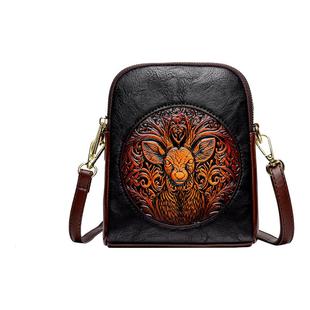 真皮小包包女2025新款牛皮单肩包双层斜挎包手机包休闲妈妈零钱包