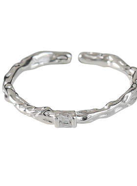 方钻戒指小众女开口戒