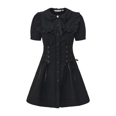 东京岁时记jk黑色小香风连衣裙女