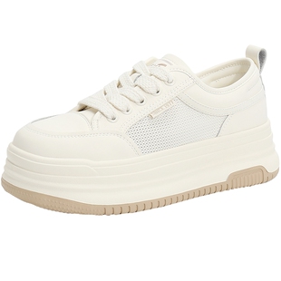 森达网面小白鞋女春夏新商场同款简约透气厚底休闲鞋SYT01BM5