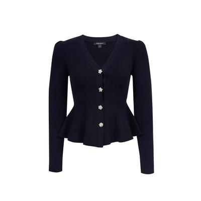 v区绫致Vero Moda针织衫25秋冬新荷叶边下摆收腰修身上衣优雅百搭