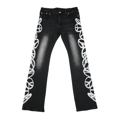 Vinkid(云梯)反战黑牛 美式潮流小众设计师款国潮高街百搭长裤