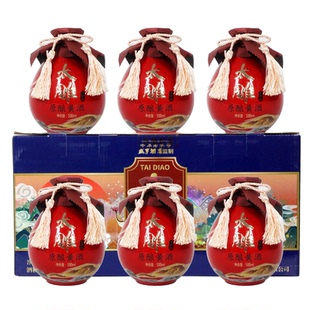 咸亨酒店太雕原酿黄酒十年陈绍兴黄酒半甜型500ml整箱甜味自饮