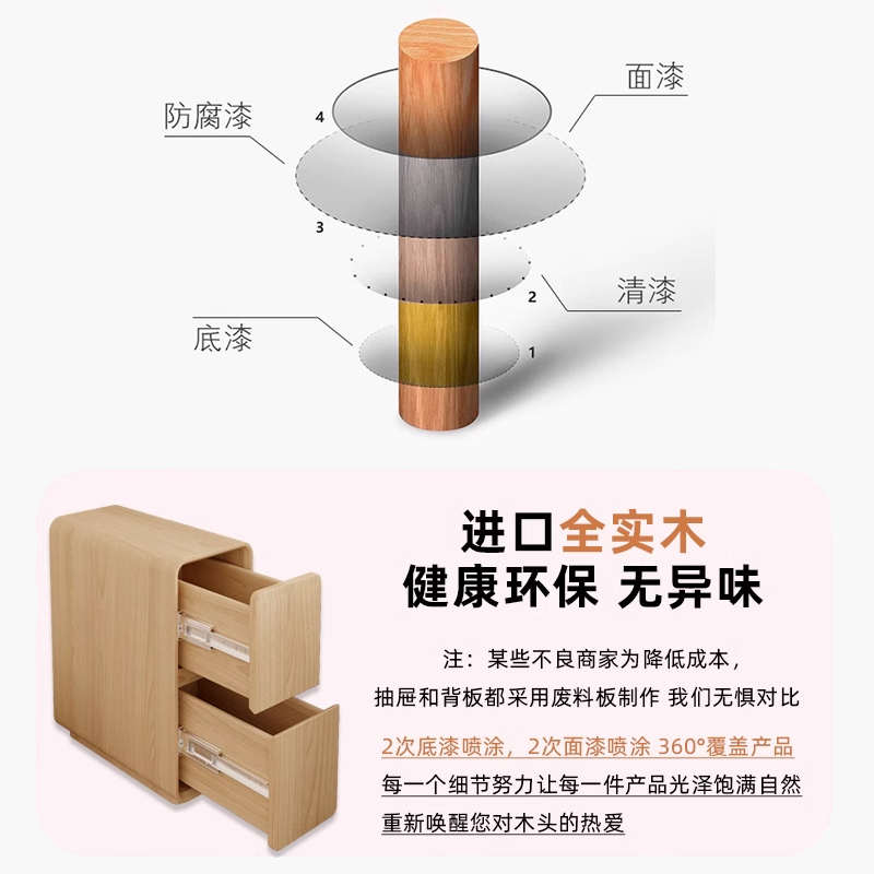 实木床头柜小型家用卧室超窄收纳柜20cm30公分窄柜床边极窄夹缝柜