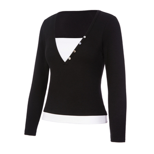 歌力诺自带胸垫打底衫内搭外穿韩系长袖T恤女秋冬保暖假两件上衣