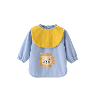 宝宝罩衣秋冬外穿灯芯绒儿童护衣洋气围裙婴儿吃饭围兜防水防脏男