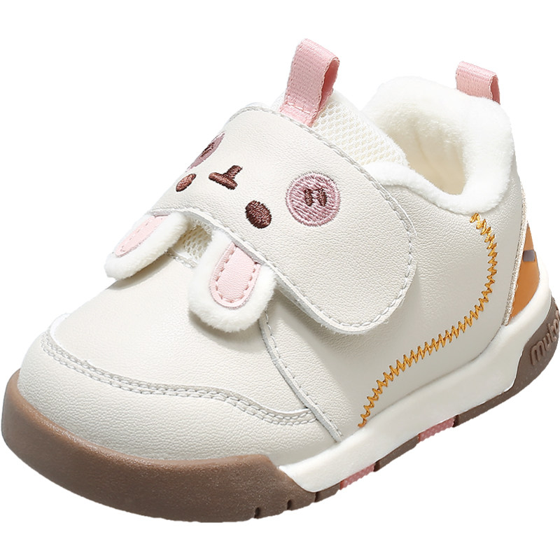 牧童童鞋步前鞋女宝宝冬季新款小兔软底学步婴儿鞋加绒保暖面包鞋
