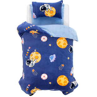 冬季儿童被套100x110x120x130×140x150cm加绒牛奶绒珊瑚绒小被罩