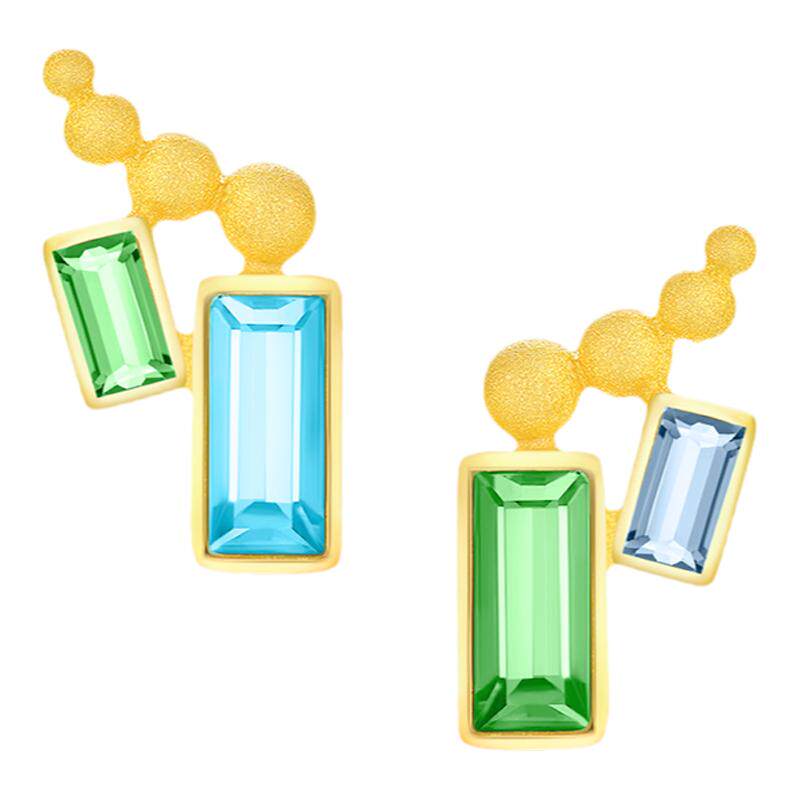 justgold镇金店足金耳环耳钉黄金