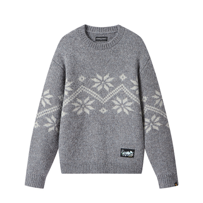 薛之谦dsp复古菱格纹雪花针织衫