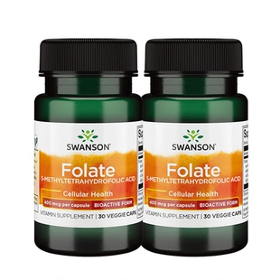 2瓶 Swanson斯旺森活性叶酸400mcg 孕妇孕前孕期孕中期五甲基四氢