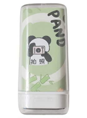 熊猫日常生活打卡手账印章送印油