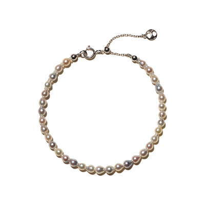 HELAS赫拉银蓝Akoya珍珠串珠手链