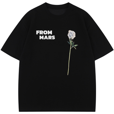 炒演员宽松潮牌个性印花短袖